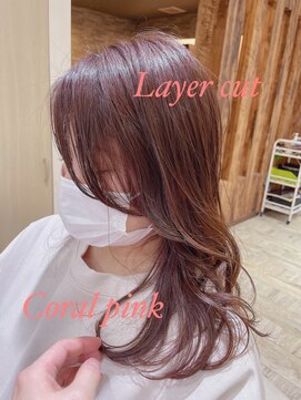 ティアラ 桜木町(TIARA) REAL SALON WORK～レイヤー×コーラルピンク