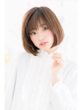 ミック ヘアアンドビューティー 大山店(miq  Hair&Beauty) 切りっぱなし＆ぶつ切りボブ小顔ナチュラル艶カラーa1