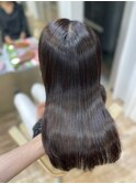 酸性ストレートツヤ感美髪セミロングブラウンカラー20代30代40代