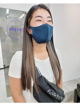 パープル(purple) イヤリングベージュ