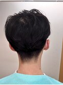 ツーブロックバーバーマッシュ ショート ビジネスマン 学生 黒髪