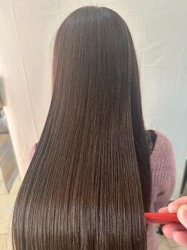 美容室 メザミー MESAMIES 髪質改善 縮毛矯正 うるつやロングブラウンストレートヘア