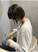 【iru /谷町/上本町】切りっぱなしボブ/ダークブラウン