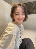 ふんわりくびれボブ/透明感シアーブラウン