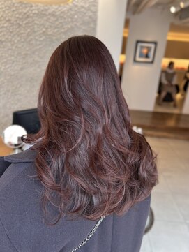 ビーチ(BEACH) ブリーチなしカラー レイヤーカット ピンクカラー