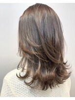 オリジンズヘアーセカンド 守谷店(Origins hair 2nd)&nbsp;外ハネくびれヘア×ハイライト×グレージュカラー×BYKARTE TR