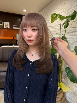 ノラキチジョウジ(NORA KICHIJOJI) ハイトーンカラーロングフェイスレイヤーカット耳かけ