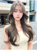 レイヤーカットボブルフネビージュ20代30代40代オリーブベージュ