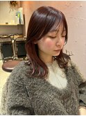 【小川】ピンクブラウン/きりっぱなし/エアリーロング