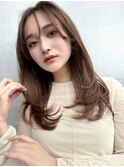 【MINX】くびれヘアアプリコットオレンジハイライトカラー表参道
