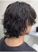 ウルフ波巻きパーマ