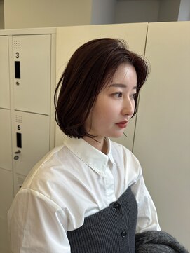 ローウェ 京都四条河原町(Louwe) ボブ/ミニボブ/大人ボブ/ワインレッド/京都河原町