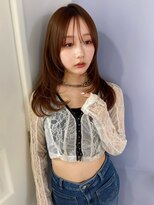 シエルバイアフロート(ciel by afloat)&nbsp;【山田】シースルーバングハッシュカットロングレイヤーブラウン