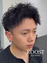ルースト 八王子店(ROOST)&nbsp;MEN'SHAIR/ツイストパーマ/ショートウルフ/プラムブラック
