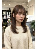 ファーム 大崎店(FAAM)&nbsp;王道８Lvベージュ×バングありレイヤーカット