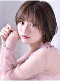 【ショートボブ】可愛いさにスパイスを加えた黄金比バランス!