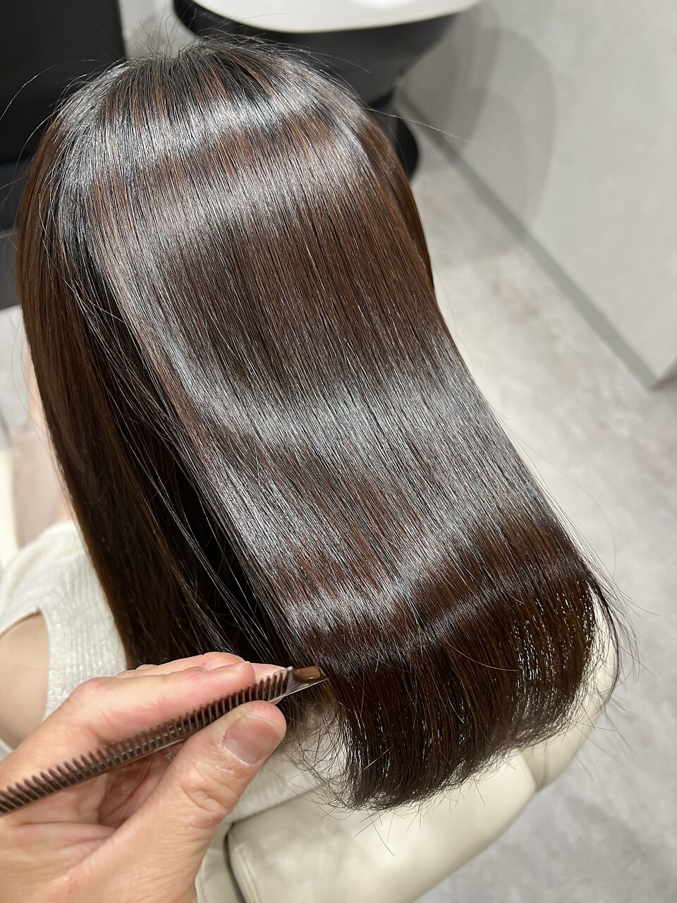 岡山 髪質改善 縮毛矯正 ダメージ少ない Mint leaf