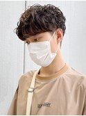 メンズパーマ_束感ショートツーブロックマッシュ_ba407171
