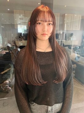 ジーナ セントラル銀座(Zina) 小顔見せシャギー＊コーラルベージュ【ZinaCENTRAL】