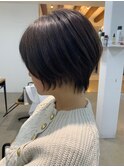大人マッシュショート丸みショート黒髪ショートベリーショート