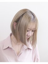 ルプラ ガーデン(le-pla garden) ベージュボブ#ダブルカラー#切りっぱなしボブ#ケアブリーチ