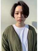 札幌ショート　大人かわいい黒髪ハンサムショート