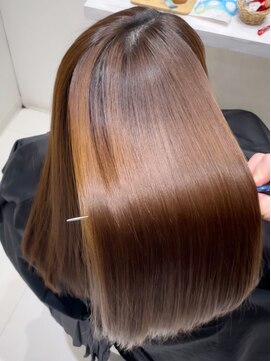 ケーツー あべのキューズモ－ル店(K-two) 地毛風ストレート*美髪縮毛矯正*髪質改善*マロンベージュ*ロング