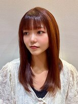 ヘアリゾート粋 新宿三丁目本店&nbsp;デザインカラー/オレンジブラウン/透明感ケアカラー