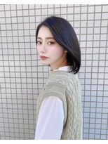 ロンドリゼル 札幌(Lond RiseL)&nbsp;オリーブグレー/前髪/ボブ/黒髪/レイヤーカット/小顔/札幌駅