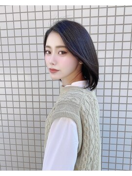 ロンドリゼル 札幌(Lond RiseL) オリーブグレー/前髪/ボブ/黒髪/レイヤーカット/小顔/札幌駅