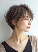 脱白髪染め大人ショート40代50代60代