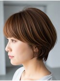 柔らかショート川越/ボブ/ハイライト/白髪ぼかし/白髪染め