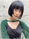 ぱつっとボブ/インナーカラー/姫カット