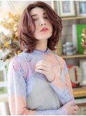 かきあげ前髪カシスカラー大人ボブこなれヘアa浦和20代30代40代