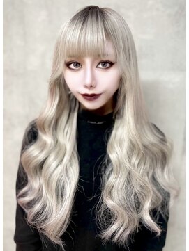 ボヤージュニケ(Voyage Nike) ホワイトシルバー×編み込みエクステ