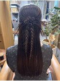 ハーフアップ/ヘアアレンジ/ロングヘア/カチモリ/結婚式ヘア