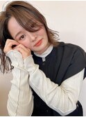 ニュアンスボブ切りっぱなし暖色