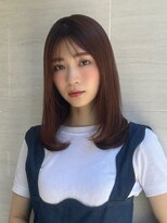 オーロ(ORO)&nbsp;韓国風小顔レイヤー艶髪ブラウンセミディ☆