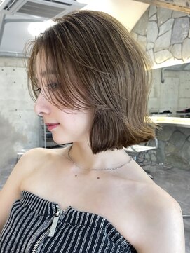 サイン 表参道(SIGN) 韓国ヘアグレージュカラーブリーチ無し髪質改善ボブレイヤーボブ