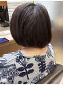 後頭部が丸くふんわりボブカット