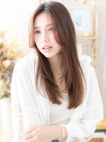 カバーヘア ブリス 川口(COVER HAIR bliss)&nbsp;センターパートかきあげ前髪抜け感小顔ロングc6川口20代30代40代