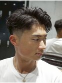 MEN'S/かき上げサイドパート×ニュアンスパーマ/短髪