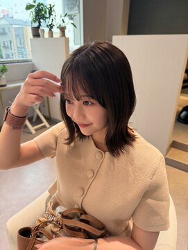 アム(amu) ミディアムボブ/ミディアムレイヤー/オリーブベージュ