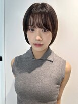 トリッカ シブヤ(TRICCA SHIBUYA)&nbsp;顔まわりカット小顔カット前髪丸みボブ暗めカラー渋谷10代20代