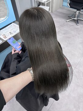 ノー バイ イオエ 西梅田(no. by ioe) ブリーチなしカラー/髪質改善/ミルクティーベージュ/小顔ヘア