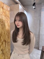 リット(lit)&nbsp;顔まわりレイヤー×暗髪グレージュ
