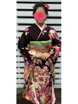 ハナココ 水戸店(hana Coco) 成人式 前撮り 崩れないゆるふわアップ 着崩れしない着付け 水戸