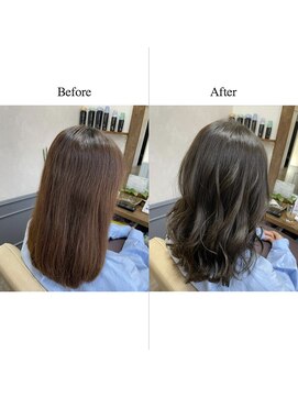 カミケン 清明店(kamiken.) 上品キレイ美ツヤ深み透明感グレージュ【カミケン清明店】