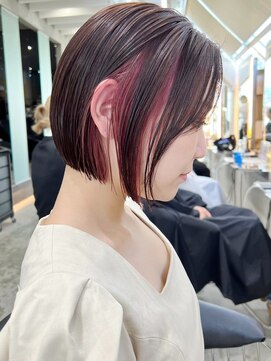 ロンドワン 三宮元町(Lond one) ショート×インナーカラー/イヤリングカラーブリーチ/ハイトーン