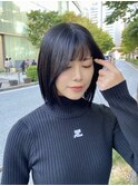 韓国タッセルカット切りっぱなしストレートボブ顔まわりカット